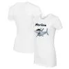 Women's Miami Marlins Tiny Turnip White Shark Logo T-Shirt