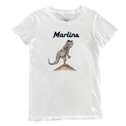Women's Miami Marlins Tiny Turnip White TT Rex T-Shirt