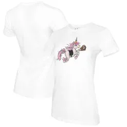 Women's Miami Marlins Tiny Turnip White Unicorn T-Shirt