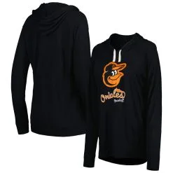 Women's Baltimore Orioles Touch Black Pre-Game Raglan Pullover Hoodie