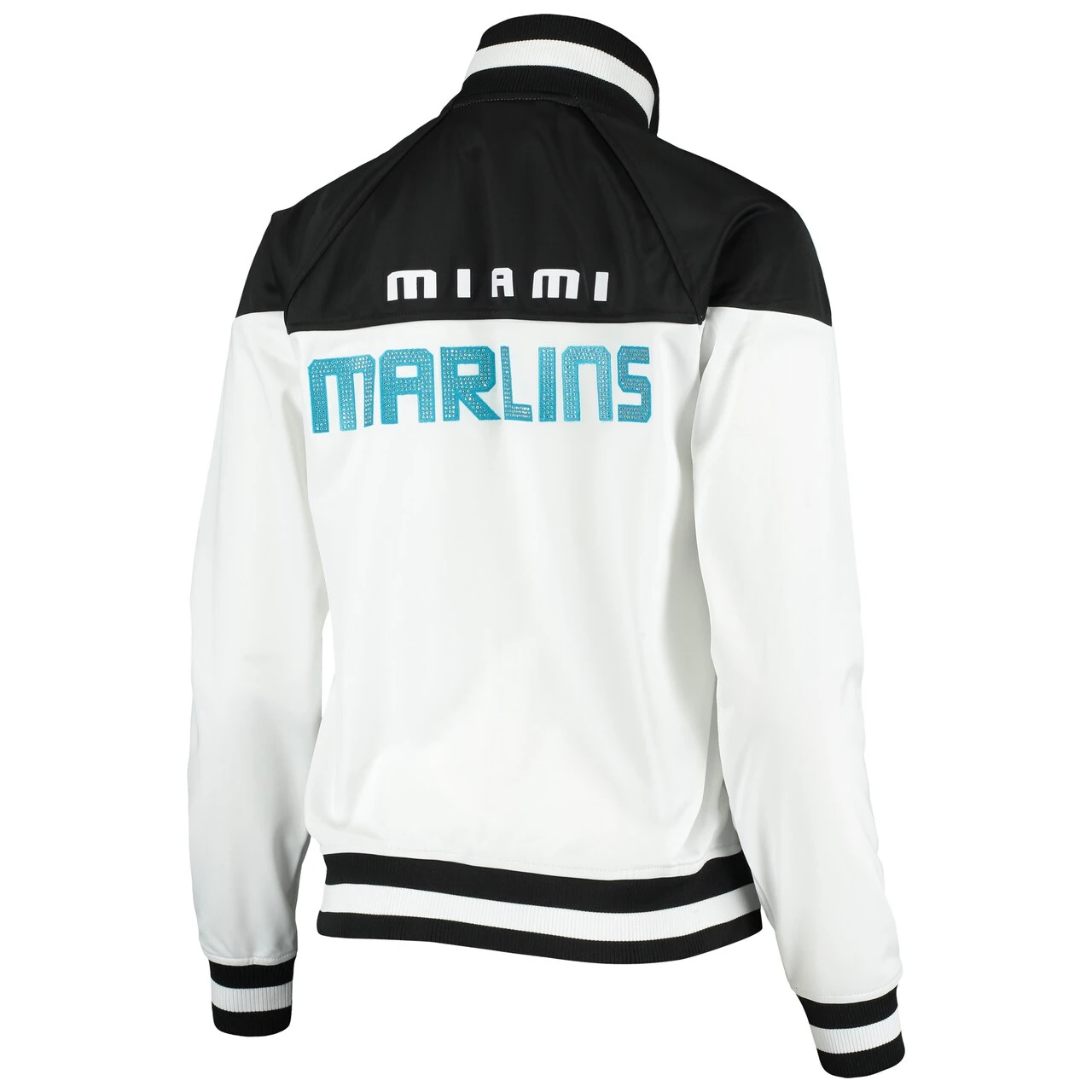 Women's Miami Marlins Touch Black Faceoff Full-Zip Raglan Track Jacket - Image 3