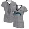 Women's Miami Marlins Touch Black Halftime Back Wrap Top V-Neck T-Shirt