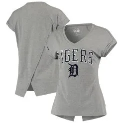Women's Detroit Tigers Touch Gray Power Play V-Neck T-Shirt