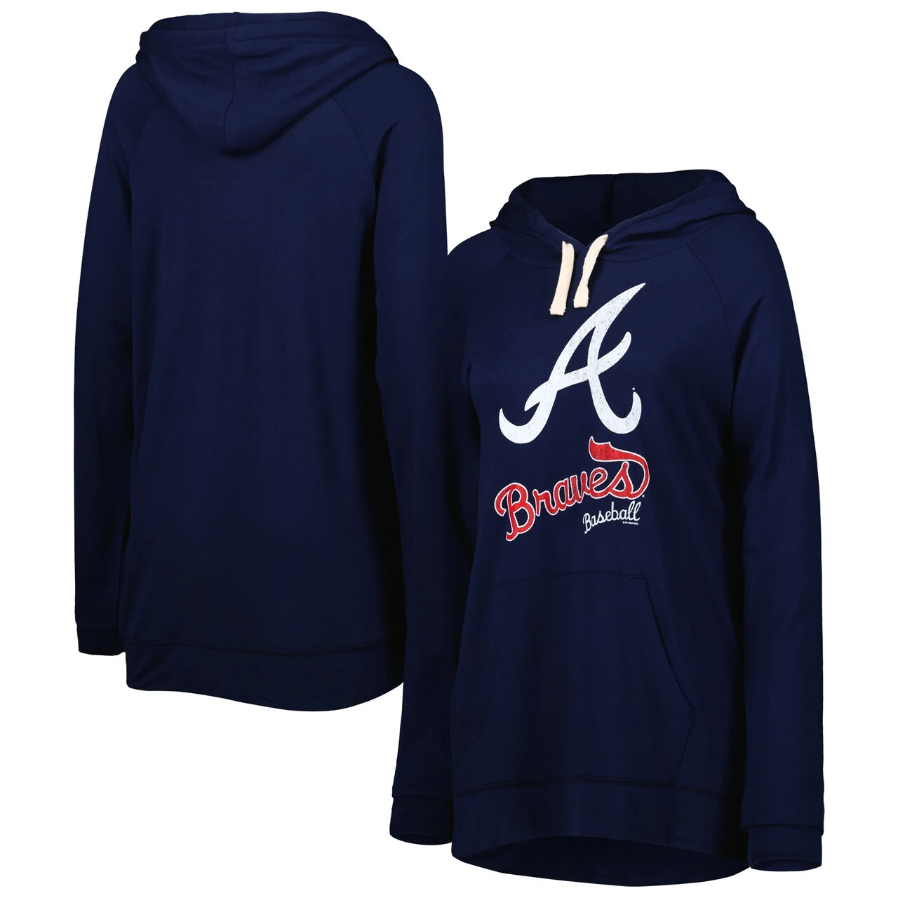 Women's Atlanta Braves Touch Navy Pre-Game Raglan Pullover Hoodie