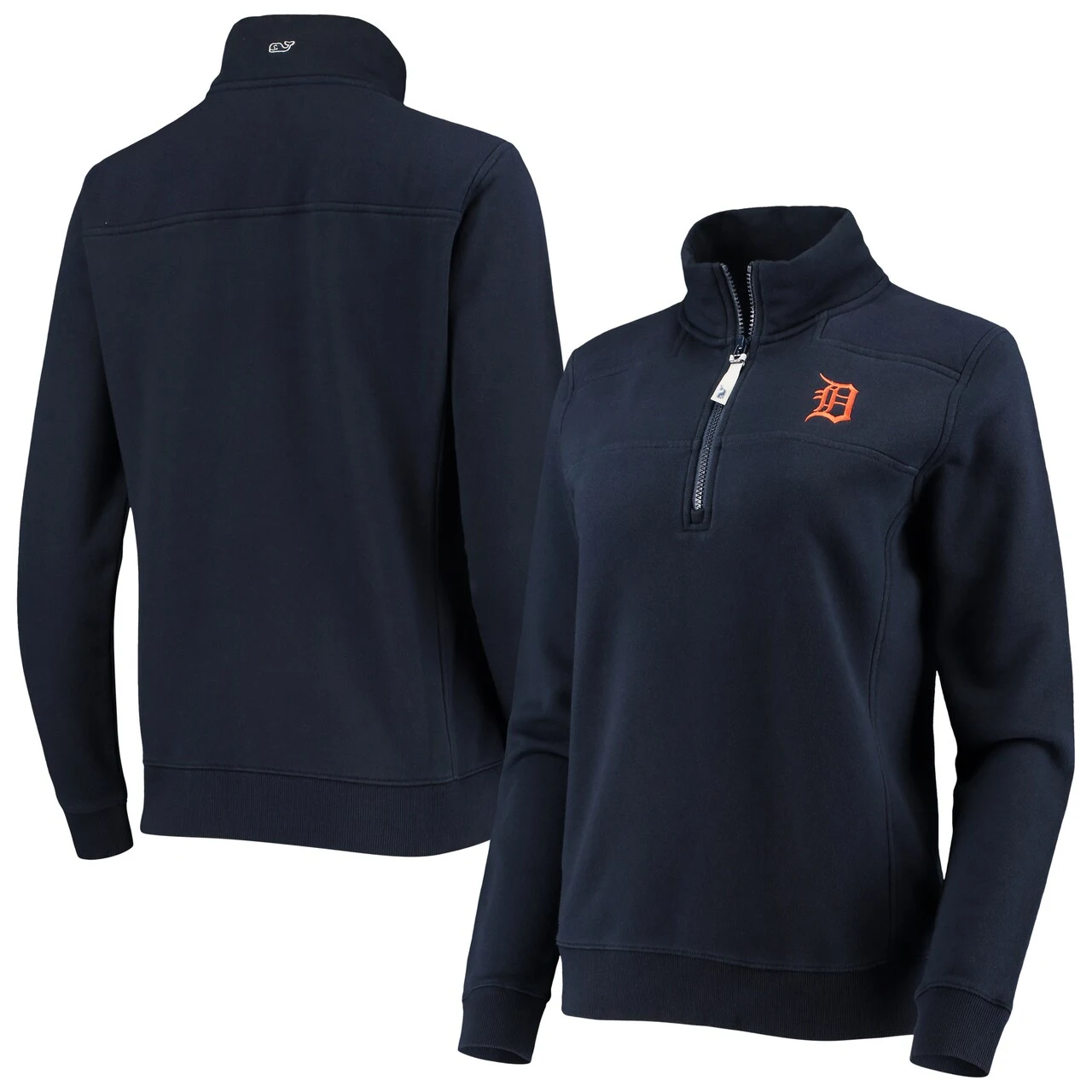 Women's Detroit Tigers Vineyard Vines Navy Shep Shirt Quarter-Zip Sweatshirt