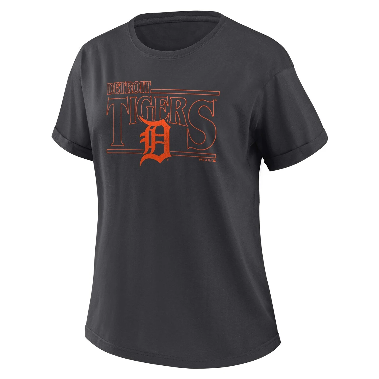 Women's Detroit Tigers WEAR By Erin Andrews Charcoal Oversized Boyfriend T-Shirt - Image 2