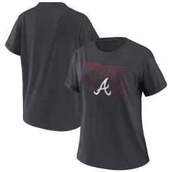 Women's Atlanta Braves WEAR By Erin Andrews Heather Gray Oversized Boyfriend T-Shirt