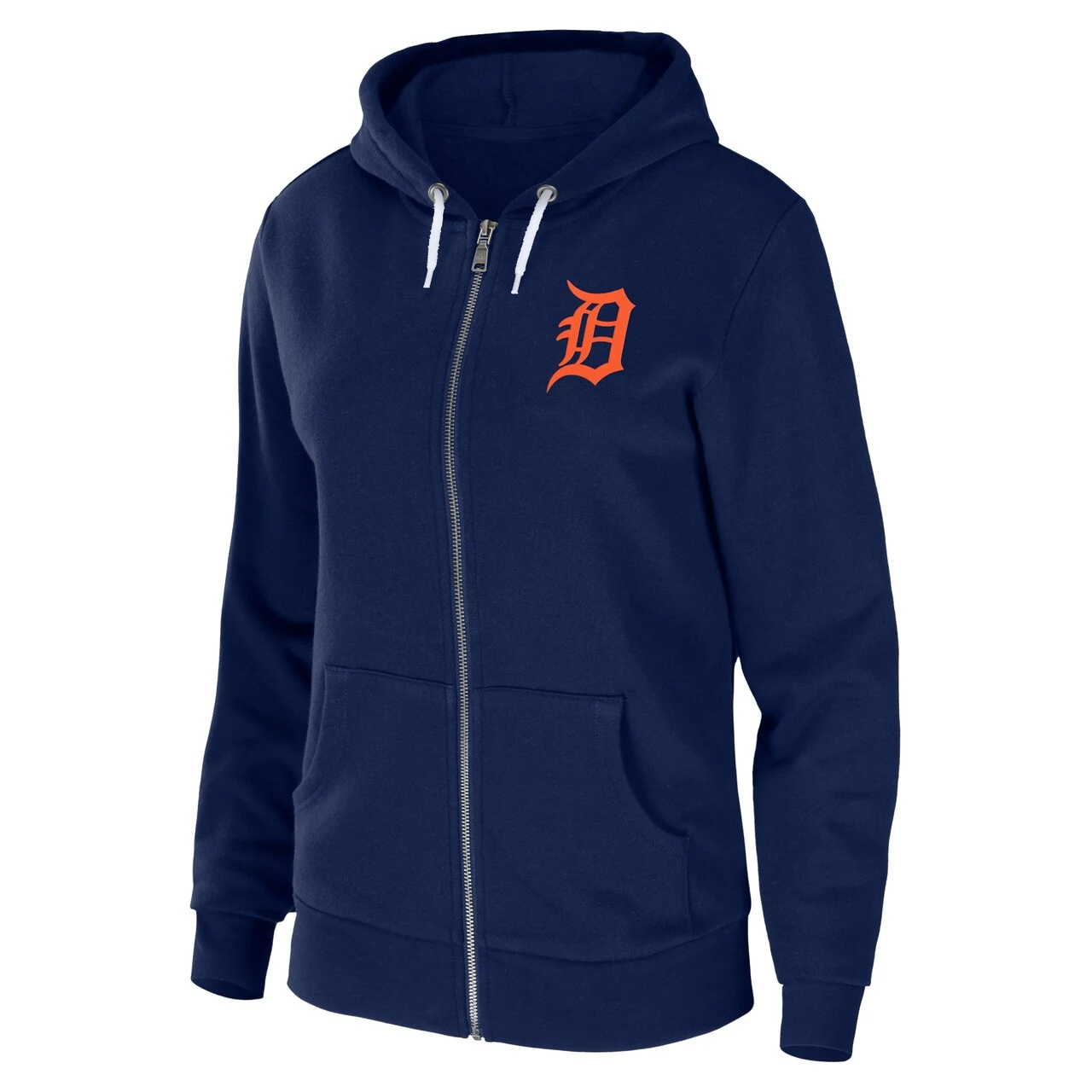 Women's Detroit Tigers WEAR By Erin Andrews Navy Sponge Fleece Full-Zip Hoodie - Image 2